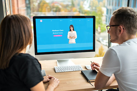 Website Design viewed on an iMac