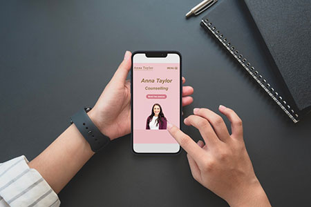 Website Design viewed on an iPhone 12 Pro